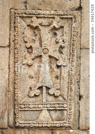 Khachkar - ancient armenian cross-stone 34917429