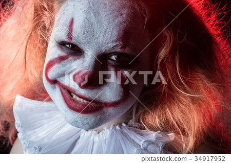 evil clown face 34917952