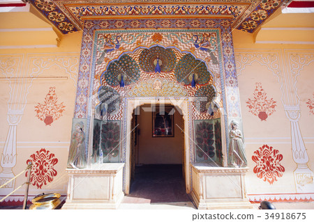 Peacock Gate in Jaipur City Palace, India. 34918675