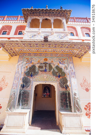 Peacock Gate in Jaipur City Palace, India. 34918676