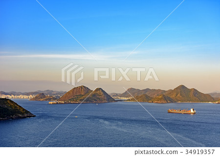 Cargo ship arriving Rio de Janeiro at afternoon 34919357