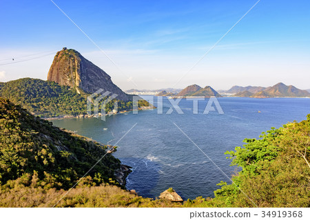 View of the Sugarloaf hill, Guanabara bay View of the Sugarloaf hill, Guanabara bay 34919368
