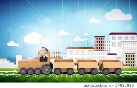 Man ride paper train Man ride paper train 34923080