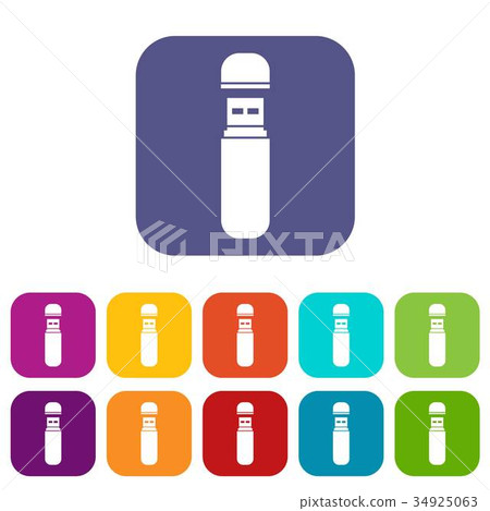 USB flash drive icons set USB flash drive icons set 34925063