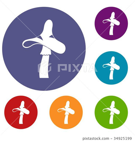 Toxic mushroom icons set 34925199