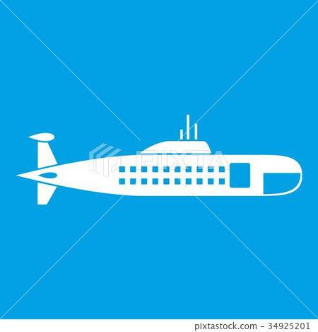 Military submarine icon white Military submarine icon white 34925201