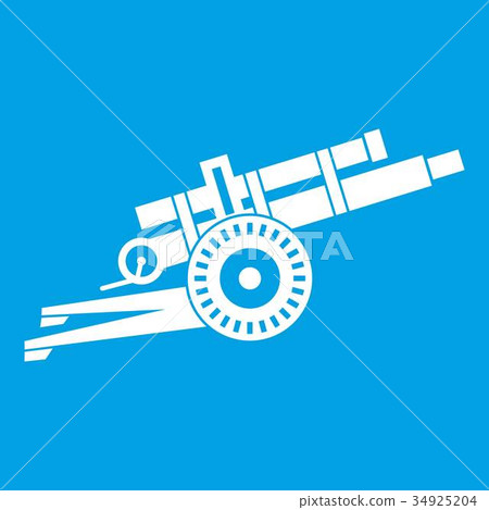 Artillery gun icon white Artillery gun icon white 34925204