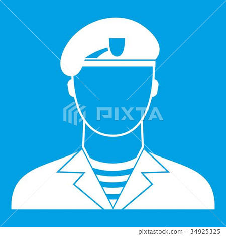 Modern army soldier icon white 34925325