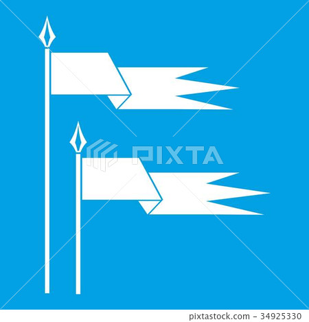 Ancient battle flags icon white Ancient battle flags icon white 34925330