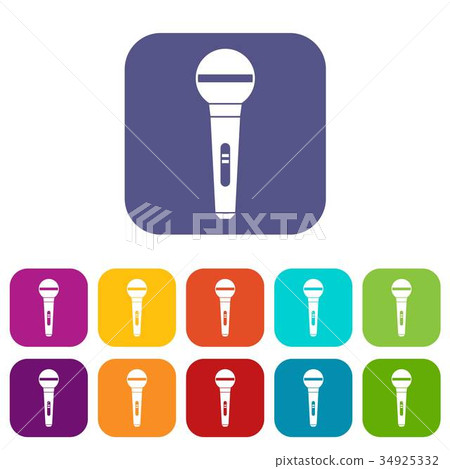 Microphone icons set Microphone icons set 34925332