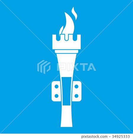 Torch icon white Torch icon white 34925333