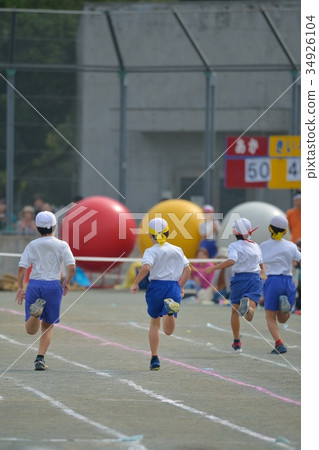 Elementary school sports festival landscape Sports race Elementary school sports festival landscape Sports race 34926104