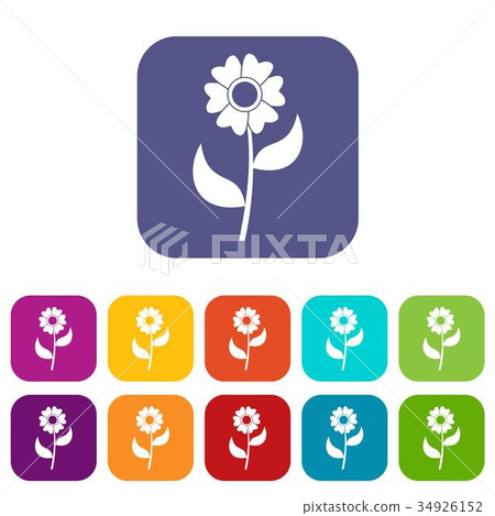 Flower icons set 34926152