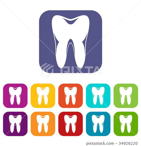 Human tooth icons set - Stock Illustration [34926220] - PIXTA