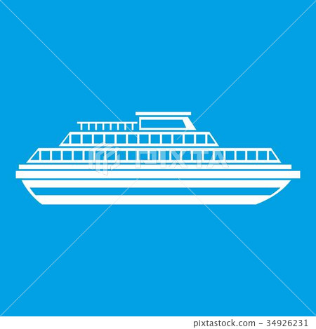 Cruise ship icon white Cruise ship icon white 34926231