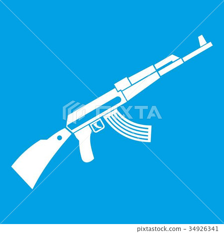 Kalashnikov machine icon white 34926341