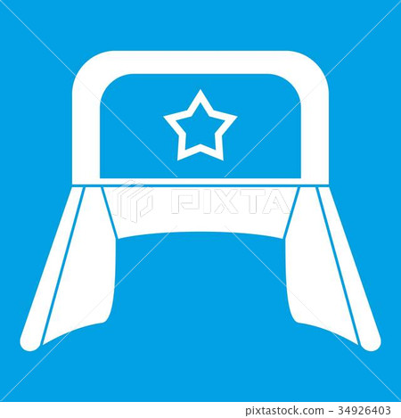 Hat with earflaps icon white 34926403