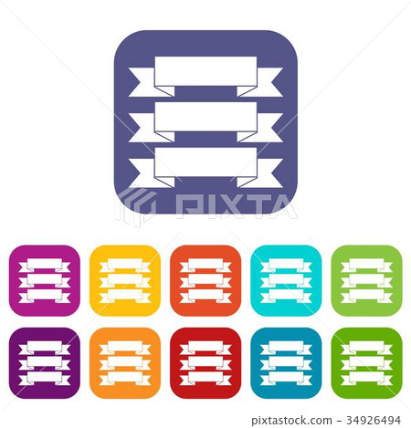 Three ribbons icons set - Stock Illustration [34926494] - PIXTA