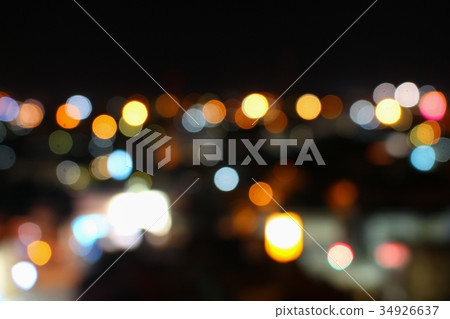 Abstract blurred bokeh in city beautiful in night 34926637