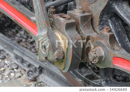 Steam train, wheels. closeup 34926689
