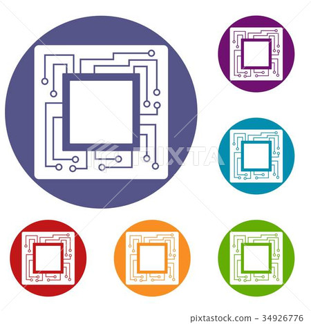 Microchip icons set 34926776
