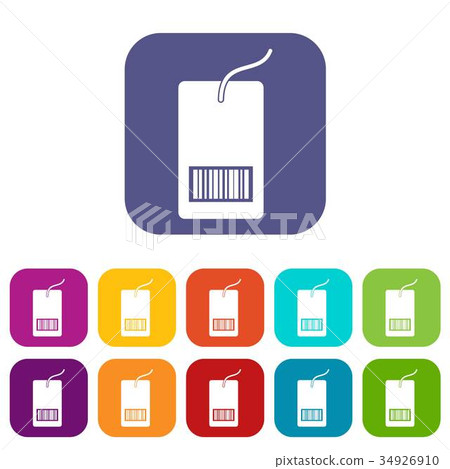 Tag with bar code icons set - Stock Illustration [34926910] - PIXTA