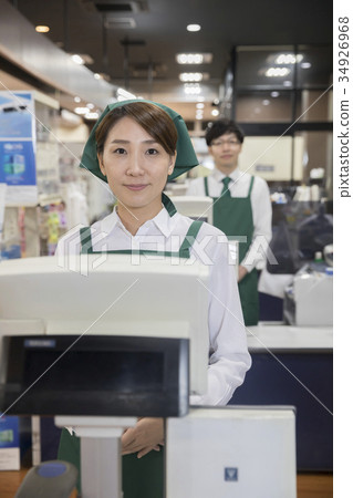 Supermarket clerk cashier Supermarket clerk cashier 34926968