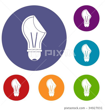 Bulb sticker icons set 34927031