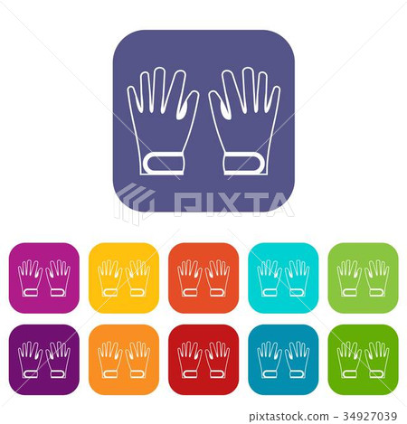 Winter gloves icons set Winter gloves icons set 34927039
