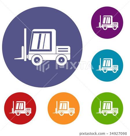 Stacker loader icons set 34927098