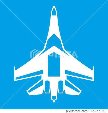 Jet fighter plane icon white 34927190