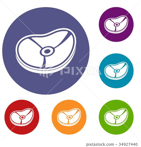 Meat steak icons set 34927440