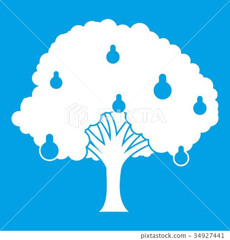 Pear tree with pears icon white 34927441