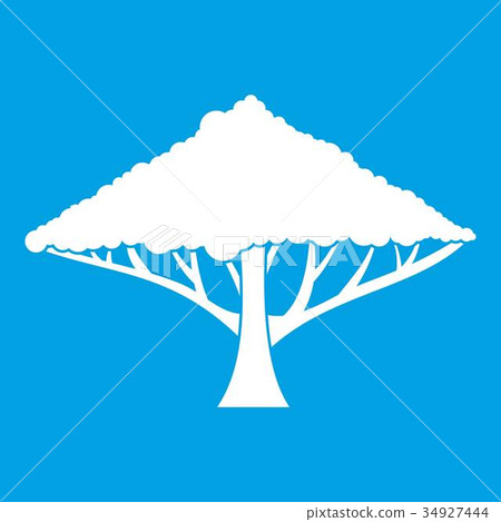 Tree with a spreading crown icon white Tree with a spreading crown icon white 34927444