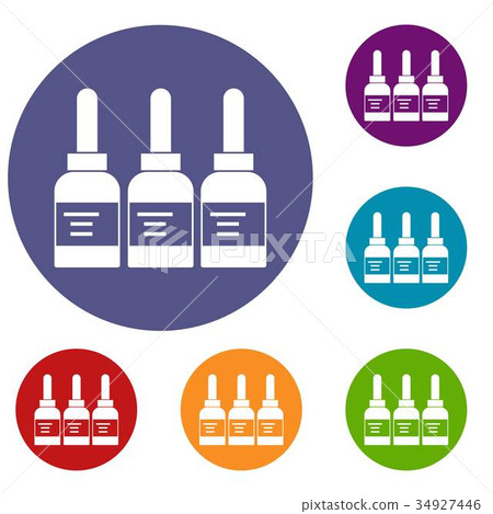Three tattoo ink bottles icons set Three tattoo ink bottles icons set 34927446