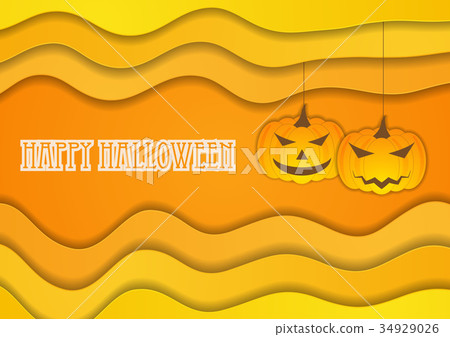 Bright orange autumn Halloween background 34929026