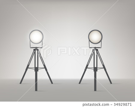 Stage or studio spotlights realistic vector Stage or studio spotlights realistic vector 34929871
