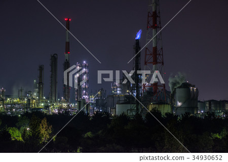 Factory night view from Abashiri Nagisa park 34930652