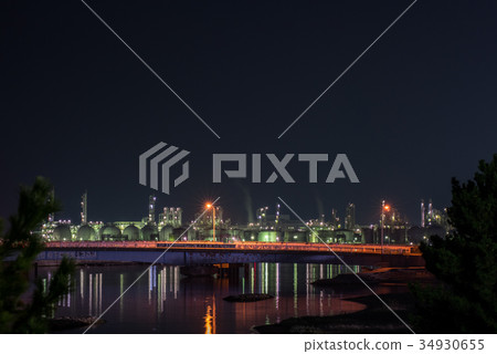 從Abashiri Nagisa公園的工廠夜視圖 34930655