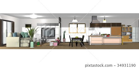 Kitchen, living 34931190