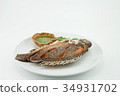 Fried Tilapia fish with spicy sauce. thai food 34931702