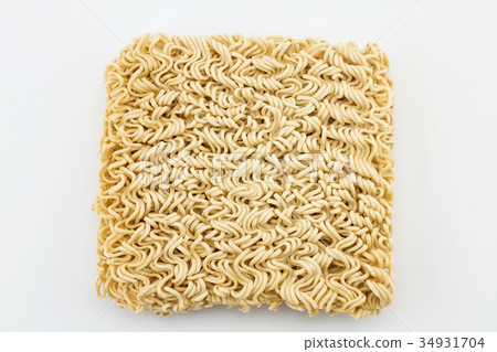 Instant noodles on white background Instant noodles on white background 34931704