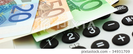 Euro notes with calculator Euro notes with calculator 34931709