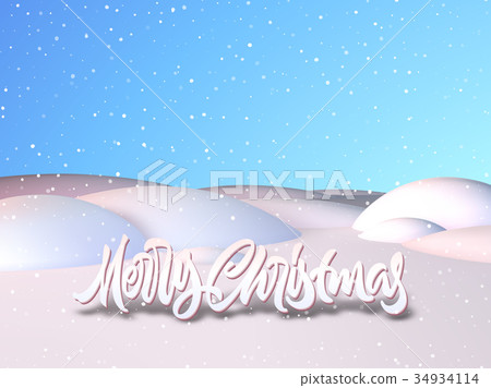 Christmas card with calligraphic lettering in the Christmas card with calligraphic lettering in the 34934114