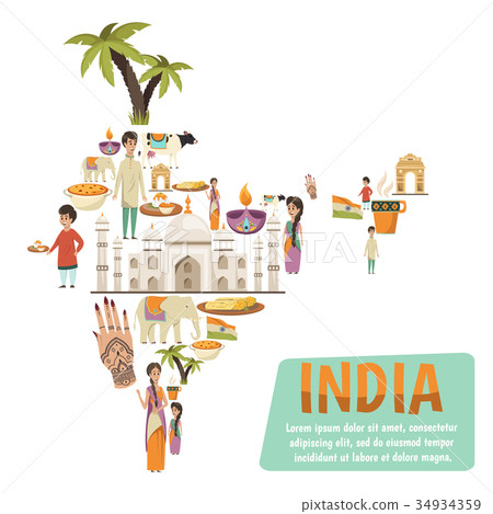 India Map Design Concept India Map Design Concept 34934359