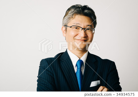 Smiling businessman middle men Smiling businessman middle men 34934575