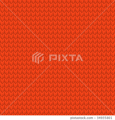 Red realistic seamless knit pattern. EPS 10 vector Red realistic seamless knit pattern. EPS 10 vector 34935801