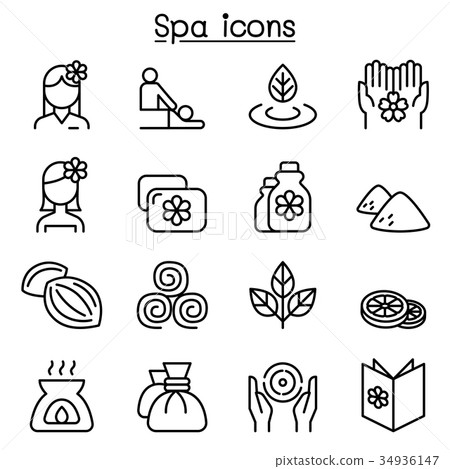 Massage, Spa & alternative therapy icon set Massage, Spa & alternative therapy icon set 34936147