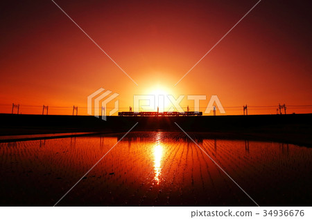 Tobu Railway and twilight 34936676