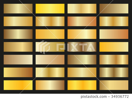 Vector set of gold gradients on black background Vector set of gold gradients on black background 34936772